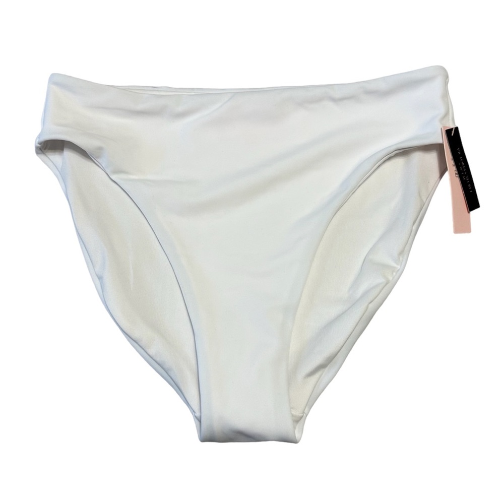 🆕Victoria’s Secret White High-Waist Full Coverage Bikini Swim Bottom Size M NWT